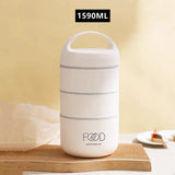 Yeknu  1590ml Large Capacity Stainless Steel 304 Lunch Box Leak-Proof Multilayer Thermal Bento Box Adult Student Soup Food Container