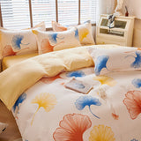Yeknu  Single duvet cover Printed red quilt cover Thickened plant-cashmere cartoon multicolored bed cover 220x240 double bedding