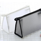 Yeknu  Transparent Mesh Makeup Bag Travel Toiletry Organizer Dual Color Waterproof Large Capacity Cosmetic Case Toiletry Storage Bag