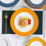 Yeknu  Nordic Ceramic Western Food Steak Tableware, Home Restaurant Kitchen Supplies, Creative Snack Dessert Salad Dinner Plate, 1Pc