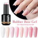 Yeknu  15ml Nude Pink Quick Construction Gel Jelly Color Semi Transparent Gel Nail Polish Rubber Base Soak Off UV LED Gel