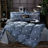 Yeknu  Cotton printing four-piece quilt cover student dormitory single bed sheet bedding three-piece set