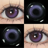 Yeknu  1 Pair Colored Contact Lenses with Myopia for Eyes Lenses Purple Pupils Beautiful Prescription Cosmetic Free Shipping