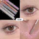 Yeknu  1pc Liquid Eyeshadow Super Shine Pink Pearlescent Glitter Eyeliner Long Lasting Waterproof Eye Shadow Glitter Party Eye Makeup