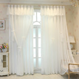 Yeknu  Double Layer Thickened Blackout Curtain with Butterfly Knot Decoration, Modern Minimalist Style Drapes for Bedroom Living Room W