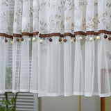 Yeknu  Lace Door Curtain Partition Blind Home Use Semi-Curtain Bedroom Bloing Curtain Entrance High-End ort Curtain Kitchen Hang...