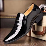 Yeknu  Luxury Business Shoes Men Breathable Patent  Formal Shoes Plus Size Man Office Wedding Flats Male Black