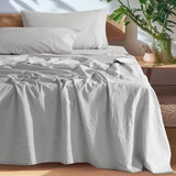Yeknu  100% French Washed Pure Linen Sheets, Breathable and Durable Line King Size Sheets, Anti-Tear Line Bed Sheets, Machine Washable