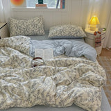 Yeknu  Double-layer yarn printing four-piece set, student dormitory three-piece set, bed sheet quilt cover, bedding