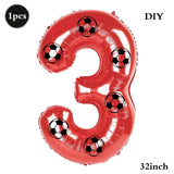 Yeknu  Soccer Birthday Party Decoration Multi Color Number 7 Balloon 32Inch 1 2 3 4 5 6 7 8 9 Digit Football Balloon Large Figure Golob
