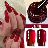 Yeknu  10ml Jelly Nude Gel Nail Polish Crystal Translucent Coffee Soak Off Semi-Permanent Varnish Base Top Coat Manicure