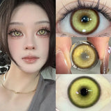 Yeknu  2PCS Halloween Color Contact Lenses with Prescription Cosplay Blue Contact Lens Covering Pupils Beauty Eyes Cosmetics