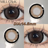 Yeknu  2PCS Brown Large Diameter Colored Contacts Lenses with Myopia Grey Colored Natural Eyes Beauty Lens Makeup Yearly New