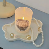 Yeknu Jewelry Display Plate, Ceramic Plate Ornament, Cloud Decoration Aromatherapy Candle Foyer Tray, Key Storage Plate