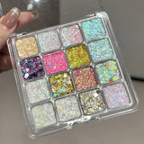 Yeknu  Magic Sparkle 16 Color Eyeshadow Palette Pearl Matte Korean Cosmetics Christmas Gift for Girls