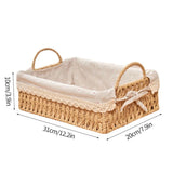 Yeknu  Imitation Rattan Rattan Storage Baskets Vegetable Fruit Home Decoration Hand-woven Baskets Toy Storage Multi-Purpose