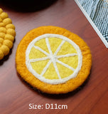 Yeknu  Handmade Wool Felt Fruit Coasters Apple Avocado Maple Leaves Cup Drink Support Pad Table Protection Mat Decoration Home Decor