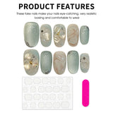 Yeknu  10PCS Short Oval Fake Nails Shiny Ice Blue Sequins Design Short Oval Press on Nails Women Reusable Wearable Handmade False Nails