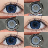 Yeknu  1 Pair Myopia Fashion Lens Prescription Colored Contact Lenses Beauty Pupils Purple Eye Lenses Blue Eye Color Lenses