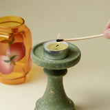 Yeknu  candle holder, traditional green Zen atmosphere lamp, creative ceramic glass decoration, home decoration