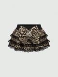 Yeknu  J-Fashion Y2K Gyaru Himekaji Harajuku Lolita Oversized Bowknot Low Waist Lace Frilled Plaid Mini Skirt For Women