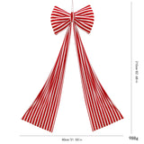 Yeknu  210cm Super Large Christmas Bow Decorations Red and White Stripes Xmas Tree Bowknot Pendant Ornament for DIY New Year Home Decor