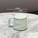 Yeknu  Creative Ceramic Stone pattern With cover Water Cups, Household Dining Room Office Items, Mug, Breakfast Milk Coffee Cup, 1Pc