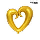 Yeknu  5Pcs Giant Foil Heart Balloon Romantic 40Inch Hook Heart Shaped Balloon Valentines Day Gift Wedding Decoration Birthday Supplies