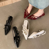 Yeknu  Designer Narrow Band Buckle Strap Pumps Women Sexy Pointed Toe Thin Heels Wedding Banquet Dress Mule Ladies Shoes