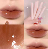 Yeknu 6Pcs/set Mirror Watery Lip Gloss Set Makeup Wet Long Lasting Moisturizing Lipgloss Tint Waterproof Liquid Lipstick Cosmetics Kit
