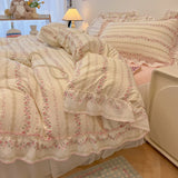 Yeknu  Fresh Botanical Floral Bedding Set for Kids and Adults, Leaves, Flower Duvet Cover, Pillowcases, Soft Washed Cotton, Home Textil