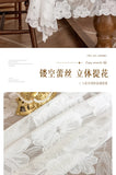 Yeknu 2025 new lace tablecloth modern simple hollow jacquard table cover atmosphere dessert table coffee table