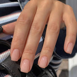Yeknu  24Pcs Glossy Press on Nails Set Short Oval Gradient French Nail Tips Reusable Full Cover Fake Nails with Glue for Women&Girls