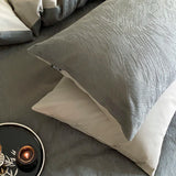 Yeknu High-end Jacquard 100% Cotton Bedding Set Luxury Skin-friendly Duvet Cover Set with Sheets Hygroscopic Breathable Quilt Cover
