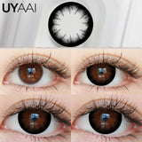 Yeknu  2PCS Color Contact Lenses (Pearl Series) Brown Natural Lenses Gray High Quality Eye Contacts 14.5mm Big Pupil Beauty Lense