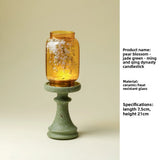 Yeknu  candle holder, traditional green Zen atmosphere lamp, creative ceramic glass decoration, home decoration