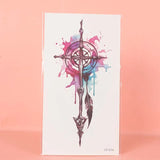 Yeknu  Long-lasting waterproof temporary tattoo stickers simulated non-reflective color ink pendulum clock pattern arm fake tattoo