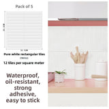 Yeknu  Waterproof Moisture Proof 3D Tile Stickers Self Adhesive Wall Decals for Kitchen Bathroom Oil Resistant Decorative Wall Mural