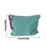 Yeknu  A women's plaid cosmetic bag, large capacity cotton, suitable for travel, make-up