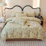 Yeknu Spring and summer pure cotton small fresh four-piece set, bedding sheet quilt cover, cotton student dormitory three-piece set