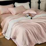 Yeknu Nordic Silk Bedding Set 4pcs Luxury Lyocell Duvet Cover Set Flat Sheets Set 2 Pillowcases Twin Double Queen Size Bed Linen Set