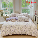 Yeknu  Class A super soft jacquard cloud yarn cotton four-piece set, bed sheet, bed hat, quilt cover, student dormitory bed
