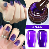Yeknu  10ml Jelly Nude Gel Nail Polish Crystal Translucent Coffee Soak Off Semi-Permanent Varnish Base Top Coat Manicure
