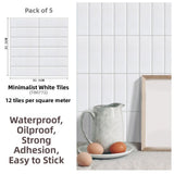 Yeknu  Waterproof Moisture Proof 3D Tile Stickers Self Adhesive Wall Decals for Kitchen Bathroom Oil Resistant Decorative Wall Mural