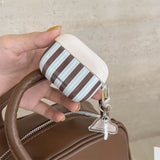 Yeknu  Korean Lns Niche Stripe Suitable For Apple AirPods Pro 1st, 2nd, 3rd Generation Headphone Case Protective Case