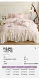 Yeknu French Princess Style Bedding Sets Ruffle Lace Bow Quilt Cover Romantic Bedclothes Decor Woman Girls Bedroom Duvet Cover 4pcs