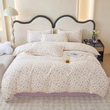 Yeknu Spring and summer pure cotton small fresh four-piece set, bedding sheet quilt cover, cotton student dormitory three-piece set