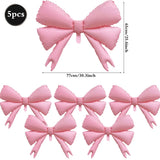 Yeknu  Coquette Birthday Decoration Pink White Bow Latex Balloon Set Foil Bow Balloon Girls Women Pink Bow Party Wedding Decor Supplies