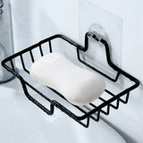 Yeknu  Stainless steel bathroom soap box wall mounted drilling-free kitchen sponge bathroom saving storage essential