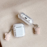 Yeknu  Transparent pink snowflake bear with pendant is suitable for airpods4 protective case airpodspro3rd generation Apple
